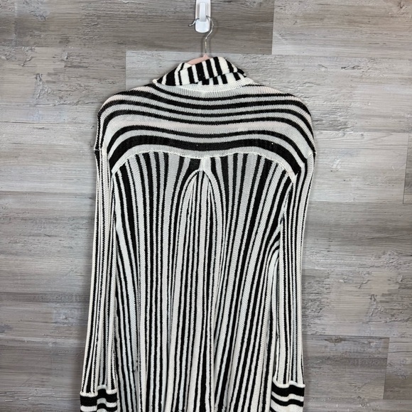 Free People Black & White Striped Sequin Knit Cardigan - Size XS - Picture 6 of 7